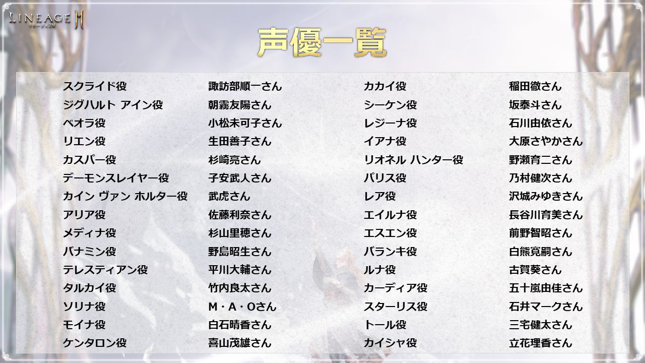 『リネージュ2M』日本版ゲーム内映像や出演声優陣が初公開！